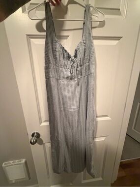 American Eagle Outfitters Blue and White Striped Maxi Dress